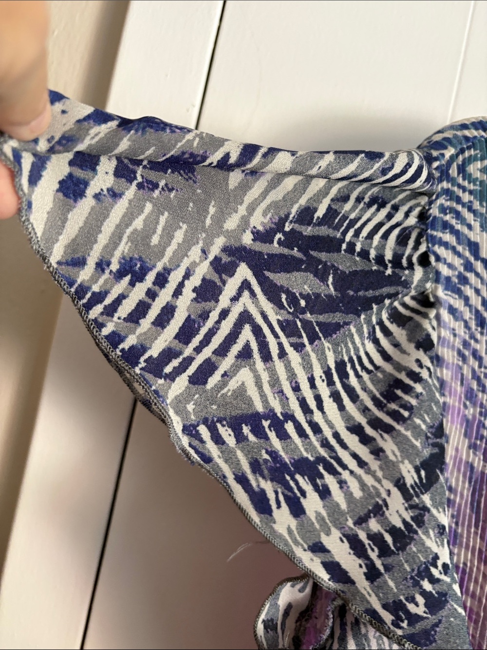 Cato Purple and Blue Crinkled Button-Front Blouse - Picture 7 of 7